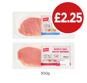 Jack's Back Bacon Rashers Smoked, Unsmoked - Now Only £2.25 at Budgens