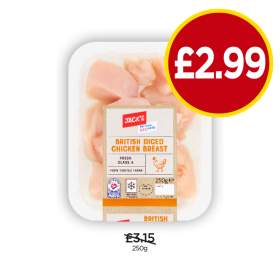 Jack's British Diced Chicken Breast - Now Only £2.99 at Budgens
