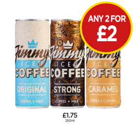 Jimmy Iced Coffee Original, Strong, Caramel - Any 2 for £2 at Budgens