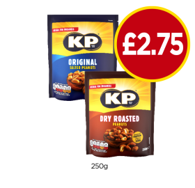 KP Original Peanuts, Dry Roasted - Now Only £2.75 at Budgens