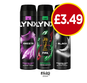 Lynx Excite, Africa, Black - Now Only £3.49 at Budgens