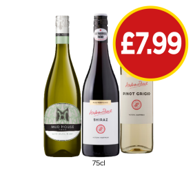 Mud House Sauvignon Blanc, Andrew Peace Shiraz, Pinot Grigio - Now Only £7.99 at Budgens