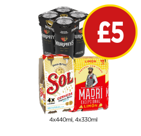 Murphy's, Sol, Madri Limon - Now Only £5 at Budgens