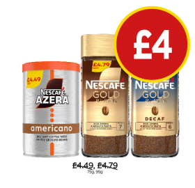 Nescafe Gold, Decaf, Azera Americano - Now Only £4 at Budgens