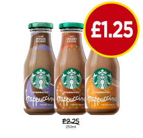 Starbucks Frappuccino Coffee, Mocha, Caramel - Now Only £1.25 at Budgens