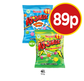 Swizzels Atomix Rainbow Drops, Refreshers - Now Only 89p at Budgens