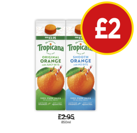 Tropicana Original, Smooth - Now Only £2 at Budgens