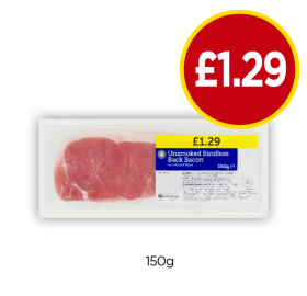 Unsmoked Rindless Back Bacon - Now Only £1.29 at Budgens