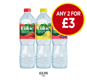 Volvic Touch Of Strawberry, Lemon & Lime, Summer Fruits - Any 2 for £3 at Budgens