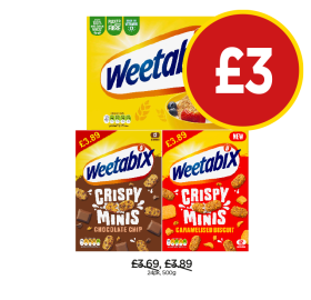 Weetabix, Minis Chocolate Chip, Caramelised Biscuit - Now Only £3 at Budgens