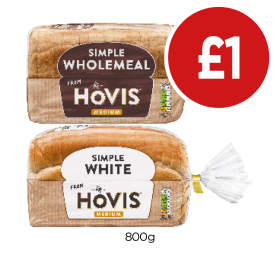 Hovis Simple Wholemeal, White - Now Only £1 at Budgens