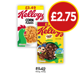 Kellogg's Corn Flakes, Coco Pops Chocos - Now Only £2.75 at Budgens