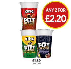 Pot Noodle Beef & Tomato, Chicken & Mushroom, Korean BBQ Beef - Any 2 for £2.20 at Budgens