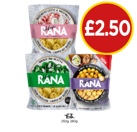Rana Tortelloni Prosciutto Cotto & Mozzarella, Spinach & Ricotta, Gnocchi Garlic & Mozzarella - Now Only £2.50 at Budgens