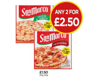 San Marco Cheese & Tomato, Pepperoni - Any 2 for £1.50 at Budgens