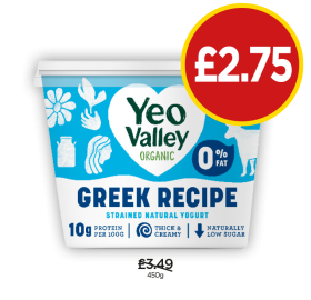Yeo Valley Greek Recipe - Now Only £2.75 at Budgens