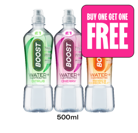 Boost Water Citrus, Cherry, Mango & Passion Fruit - Buy One Get One FREE at Budgens