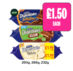 McVities Digestives White, Jaffa Cakes, Mint Club - Now Only £1.50 at Budgens