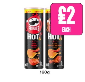 Pringles Hot Sweet Chilli, Fried Chicken - Now Only £2 at Budgens