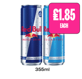 Red Bull, Sugarfree - Now Only £1.85 at Budgens