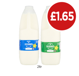 Freshways Milk Whole, Semi-Skimmed - Now Only £1.65 at Budgens