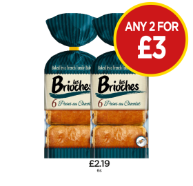 Les Brioches Pain Au Chocolat - Any 2 for £3 at Budgens