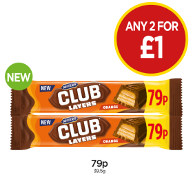 McVities Club Layers Orange - Any 2 for £1 at Budgens