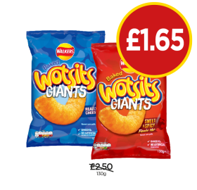 Wotsits Giants Really Cheesy, Sweet & Spicy - Now Only £1.65 at Budgens