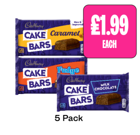 Cadbury Cake Bars Caramel, Chocolate, Fudge - Now Only £1.99 at Budgens