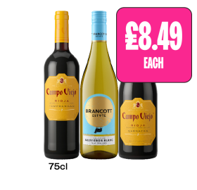 Campo Viejo Tempranillo, Garnacha, Brancott Sauvignon Blanc - Now Only £8.49 at Budgens