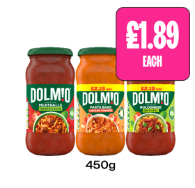 Dolmio Meatballs, Pasta Bake, Bolognese - Now Only £1.89 at Budgens