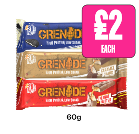 Grenade Protein Bars Oreo White, Caramel Chaos, Peanut Butter - Now Only £2 at Budgens