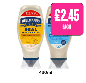 Hellmann's Mayonnaise Real, Light - Now Only £2.45 at Budgens