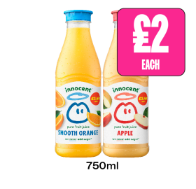 Innocent Smooth Orange, Apple - Now Only £2 at Budgens
