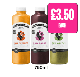 Mockingbird Large Raw Defence, Boost, Greens - Now Only £3.50 at Budgens