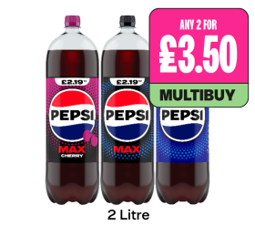 Pepsi, Max, Cherry - Any 2 for £3.50 at Budgens