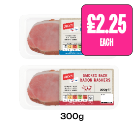 Unsmoked Back Bacon Rashers, Smoked - Now Only £2.25 at Budgens