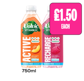 Volvic Vitamin Active Peach, Raspberry - Now Only £1.50 at Budgens