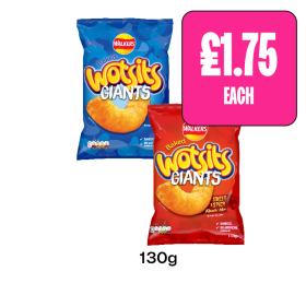 Wotsits Giants Cheesy, Sweet & Spicy - Now Only £1.75 at Budgens
