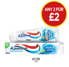 Aquafresh - Any 2 for £2 at Budgens