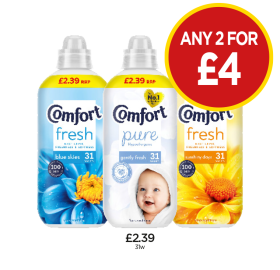 Comfort Pure, Fresh Blue Skies, Sunshiny Days - Any 2 for £4 at Budgens