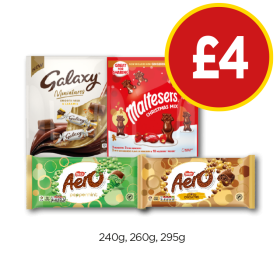 Galaxy Miniatures, Maltesers Christmas Mix, Aero Peppermint, Choc Caramel - Now Only £4 at Budgens