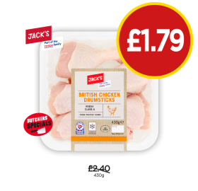 Jack's British Chicken Drumsticks - Now Only £1.79 at Budgens