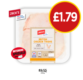 Jack's British Chicken Thighs - Now Only £1.79 at Budgens