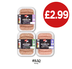 Jack's Sausages Cumberland, Lincolnshire, Traditional Pork - Now Only £2.99 at Budgens