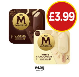 Magnum Classic, White Chocolate - Now Only £3.99 at Budgens