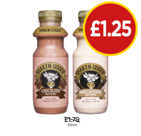 Shaken Udder Chocolush, Vanillalicious - Now Only £1.25 at Budgens