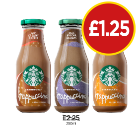 Starbucks Creamy Coffee, Mocha, Caramel - Now Only £1.25 at Budgens