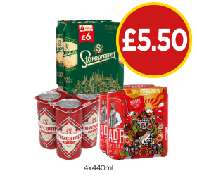 Staropramen, Cruzcampo, Madri - Now Only £5.50 at Budgens