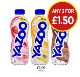 Yazoo Strawberry, Banana, Chocolate - Any 2 for £1.50 at Budgens